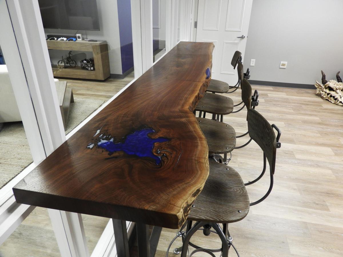 Live Edge Bar Top For Sale With Epoxy