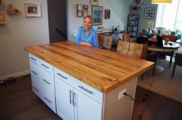 Kitchen Island & Countertop With A Barn Wood Table Top