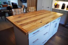 Kitchen Island & Countertop With A Barn Wood Table Top