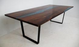 Walnut Dining Room Table With Custom Blue River 2