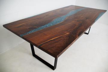 Walnut Dining Room Table With Blue River