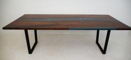 Walnut Dining Room Table With Custom Blue River 3