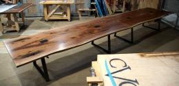 Two Part Live Edge Conference Table Set 6