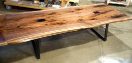 Two Part Live Edge Conference Table Set 9