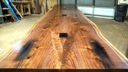 Two Part Live Edge Conference Table Set 8