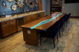 LED Lit Resin Walnut Bar Top 1492 7