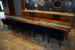 LED Lit Resin Walnut Bar Top 1492 4