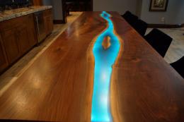 LED Lit Resin Walnut Bar Top 1492 6