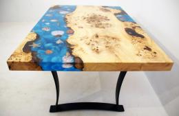 Burly Elm Coffee Table With Seashells 6