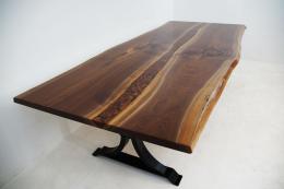 Large Walnut Dining Table With Copper River 3