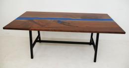 LED Lit Walnut River Table With Leif Extensions 8