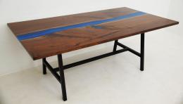 LED Lit Walnut River Table With Leif Extensions 5
