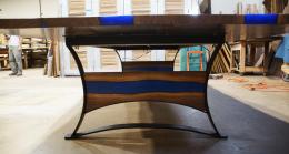 Large LED Lit Live Edge River Table 12