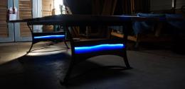 Large LED Lit Live Edge River Table 11