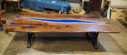 Large LED Lit Live Edge River Table 2