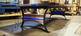 Large LED Lit Live Edge River Table 3