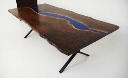 Deep Blue Walnut Live Edge River Table 2