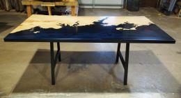 New England Coastline Live Edge Epoxy Table 4