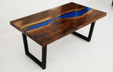 Layered Resin River Coffee Table