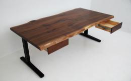 Ergonomic Live Edge Desk With Two Drawers 3