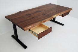 Ergonomic Live Edge Desk With Two Drawers 2
