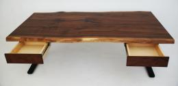 Ergonomic Live Edge Desk With Two Drawers 5