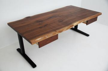 Ergonomic Live Edge Desk With Two Drawers