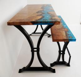 Matching Beach Sycamore Table And Bench 4