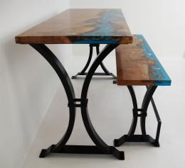 Matching Beach Sycamore Table And Bench 9