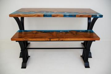 Matching Beach Sycamore Table And Bench