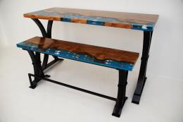 Matching Beach Sycamore Table And Bench 5