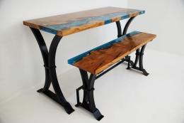 Matching Beach Sycamore Table And Bench 7