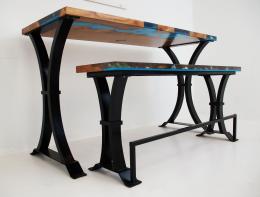 Matching Beach Sycamore Table And Bench 6