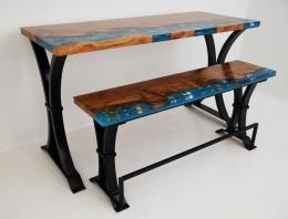 Matching Beach Sycamore Table And Bench 2