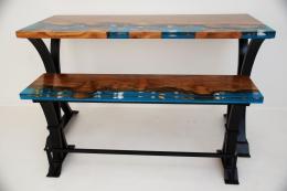 Matching Beach Sycamore Table And Bench 1