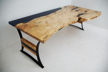 Live Edge Figured Ambrosia Desk