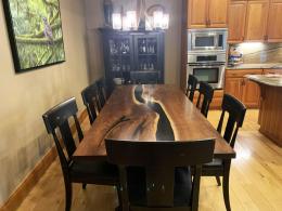 Two Layered Black Resin River Dining Table 7