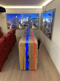 Red And Blue LED Waterfall Bar Top 2