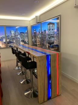 Red And Blue LED Waterfall Bar Top 9
