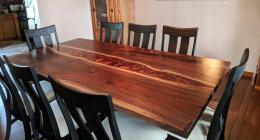 Walnut Copper And Black River Dining Table 11