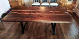 Walnut Copper And Black River Dining Table 10