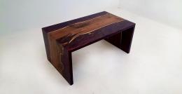 Small Walnut Coffee Table with Burgandy Epoxy