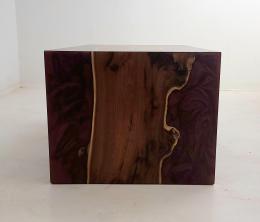 Small Walnut Coffee Table with Burgandy Epoxy 3