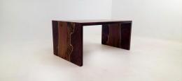 Small Walnut Coffee Table with Burgandy Epoxy 2