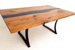 Custom Epoxy Oak River Table