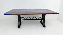 Large Walnut Dining Table With Blue River 6