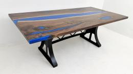 Large Walnut Dining Table With Blue River 5