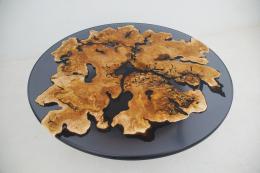 Translucent Black Epoxy & Maple Burl Coffee Table 2