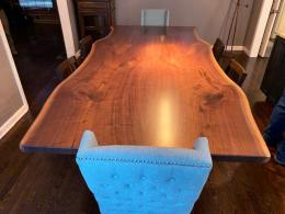 Black Epoxy & Live Edge Walnut Dining Table 3