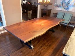 Black Epoxy & Live Edge Walnut Dining Table